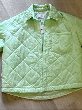 Bonsai Mint Quilted Puffer Shirt Jacket
